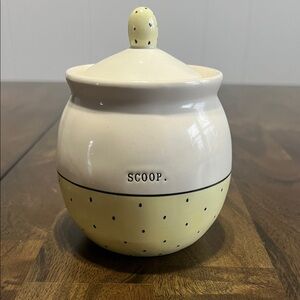 Rae Dunn Yellow and Cream Artisan Jar